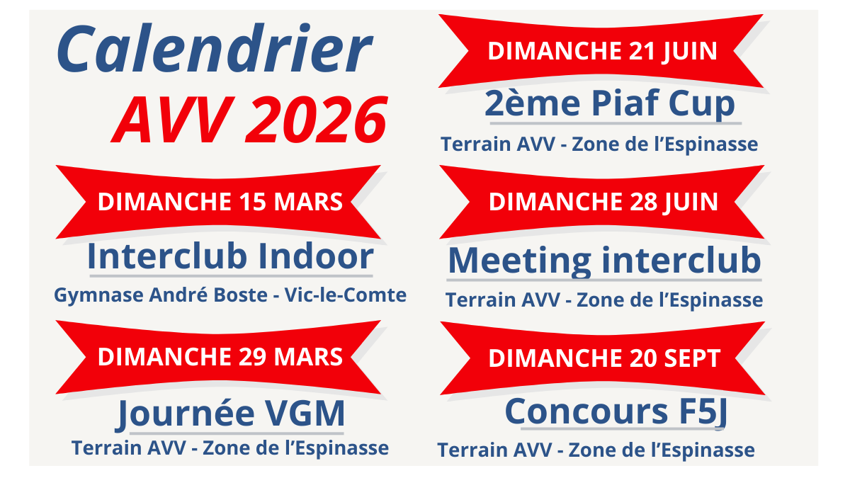Prévisions manifestations 2026