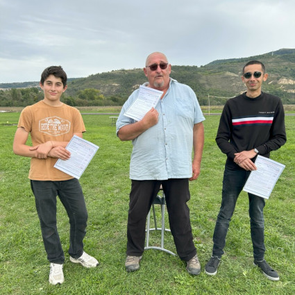 Le podium final. Bravo à nos 3 champions du jour ! (Lucas, Coco et David)