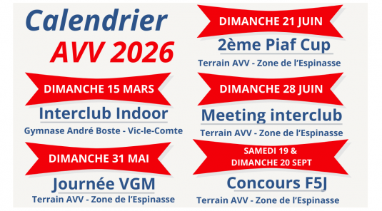 Prévisions manifestations 2026